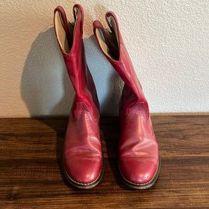 Red Cowboy Boot-Non Leather size 6.5